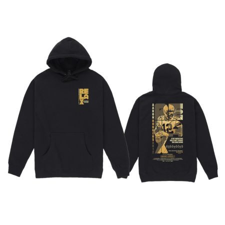 Men's Green Bay Packers Aaron Rodgers Black Player Graphic Pullover Hoodie