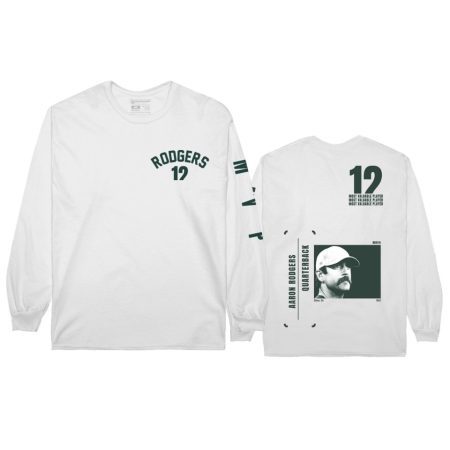 Men's Green Bay Packers Aaron Rodgers White 2020 NFL MVP Player Graphic T-Shirt