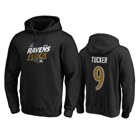 Baltimore Ravens Justin Tucker Black 2019 NFL Playoffs Bound Hometown Checkdown Pullover Hoodie