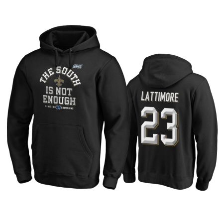 New Orleans Saints Marshon Lattimore Black 2019 NFC South Division Champions Cover Two Pullover Hoodie