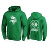 Men's Minnesota Vikings Garrett Bradbury Green St. Patrick's Day White Logo Pullover Hoodie 2 mens vikings garrett bradbury green st. patricks day white logo hoodie