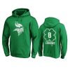 Men's Minnesota Vikings Kirk Cousins Green St. Patrick's Day White Logo Pullover Hoodie 2 mens vikings kirk cousins green st. patricks day white logo hoodie