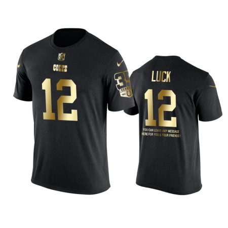 Indianapolis Colts #12 Andrew Luck Metall Dark Nike Golden Special T-Shirt - Men
