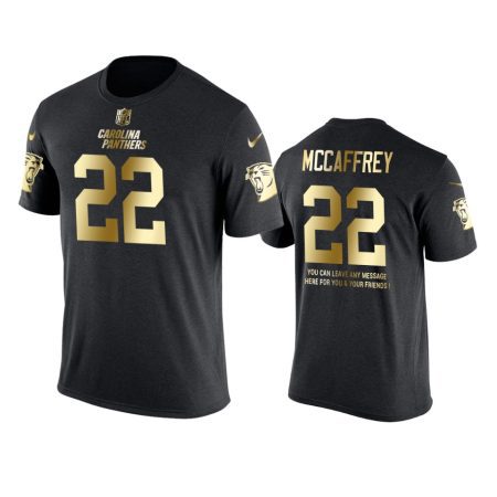 Carolina Panthers #22 Christian McCaffrey Metall Dark Nike Golden Special T-Shirt - Men