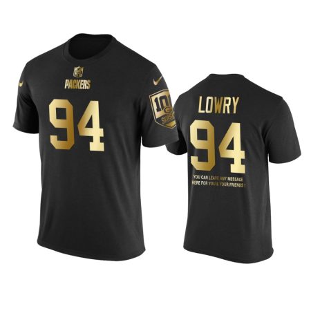 Green Bay Packers #94 Dean Lowry Metall Dark Nike Golden Special T-Shirt - Men