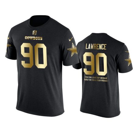 Dallas Cowboys #90 DeMarcus Lawrence Metall Dark Nike Golden Special T-Shirt - Men