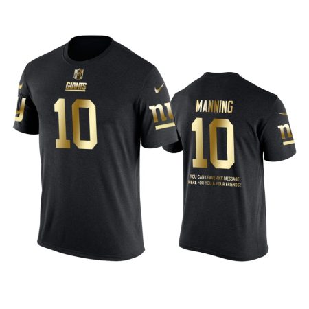 New York Giants #10 Eli Manning Metall Dark Nike Golden Special T-Shirt - Men