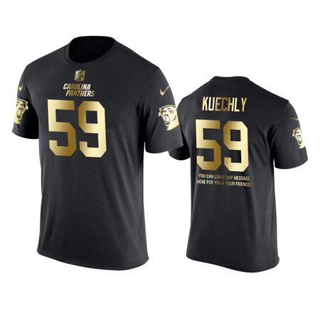 Carolina Panthers #59 Luke Kuechly Metall Dark Nike Golden Special T-Shirt - Men