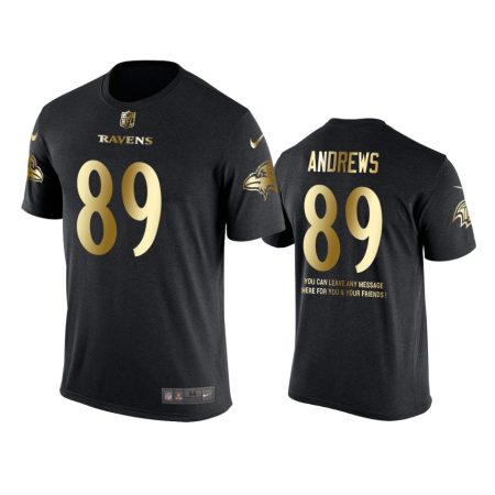 Baltimore Ravens #89 Mark Andrews Metall Dark Nike Golden Special T-Shirt - Men