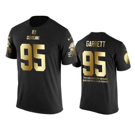 Cleveland Browns #95 Myles Garrett Metall Dark Nike Golden Special T-Shirt - Men