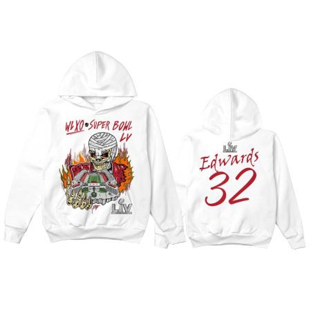 Buccaneers Mike Edwards White Super Bowl LV Halftime Show The Weeknd x Warren Lotas XO Hoodie