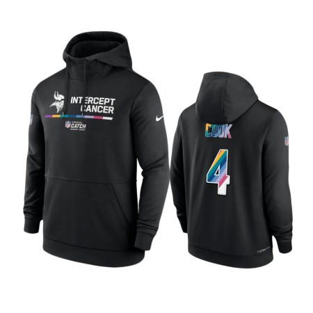 Men's Minnesota Vikings Dalvin Cook Black Therma 2022 NFL Crucial Catch Hoodie