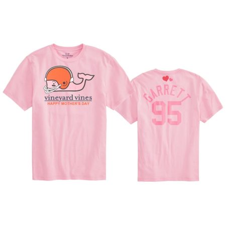 Women's Cleveland Browns Myles Garrett Pink Mother's Day T-Shirt