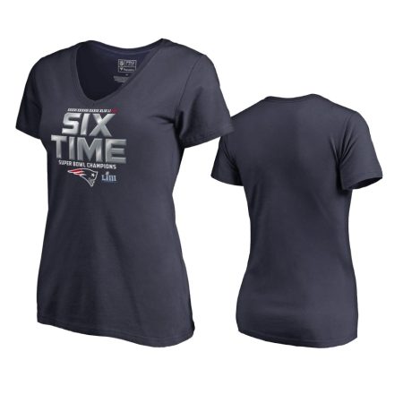 New England Patriots # Navy 6-Time Super Bowl Champions Hometown T-Shirt - Women