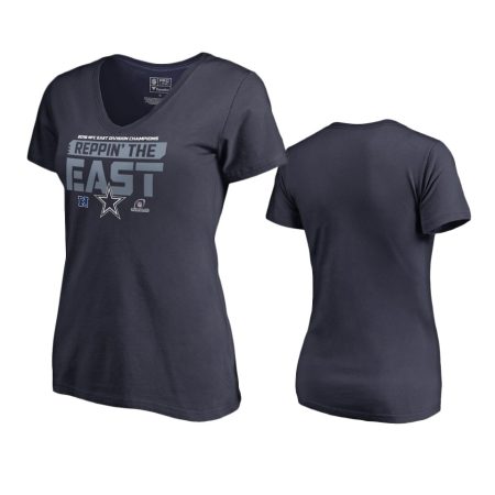 Cowboys # Navy Division Champions Fair Catch T-Shirt - Women's