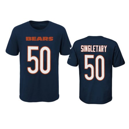 Bears #50 Mike Singletary Navy Player Pride T-Shirt - Youth