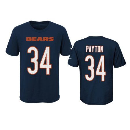 Bears #34 Walter Payton Navy Player Pride T-Shirt - Youth