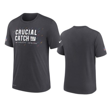 Men's New York Giants Charcoal Performance 2021 NFL Crucial Catch T-Shirt