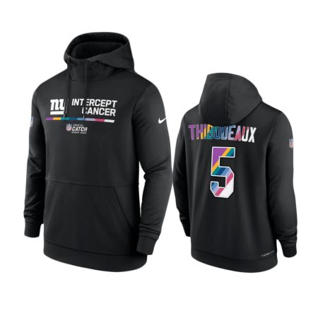 Men's New York Giants Kayvon Thibodeaux Black Therma 2022 NFL Crucial Catch Hoodie