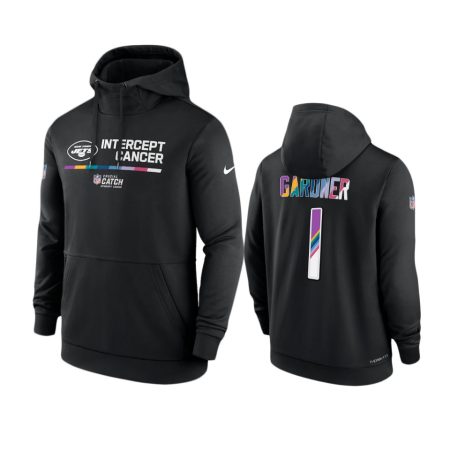 Men's New York Jets Sauce Gardner Black Therma 2022 NFL Crucial Catch Hoodie