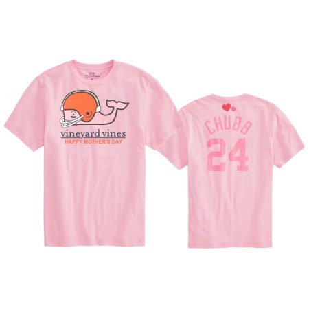 Women's Cleveland Browns Nick Chubb Pink Mother's Day T-Shirt