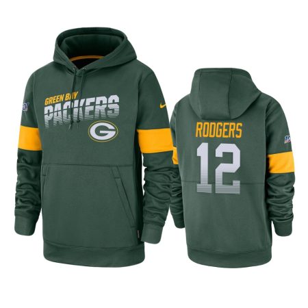 Green Bay Packers Aaron Rodgers Green 100th Season Sideline Team Logo Hoodie