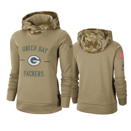 Green Bay Packers Khaki 2019 Salute to Service Therma Pullover Hoodie