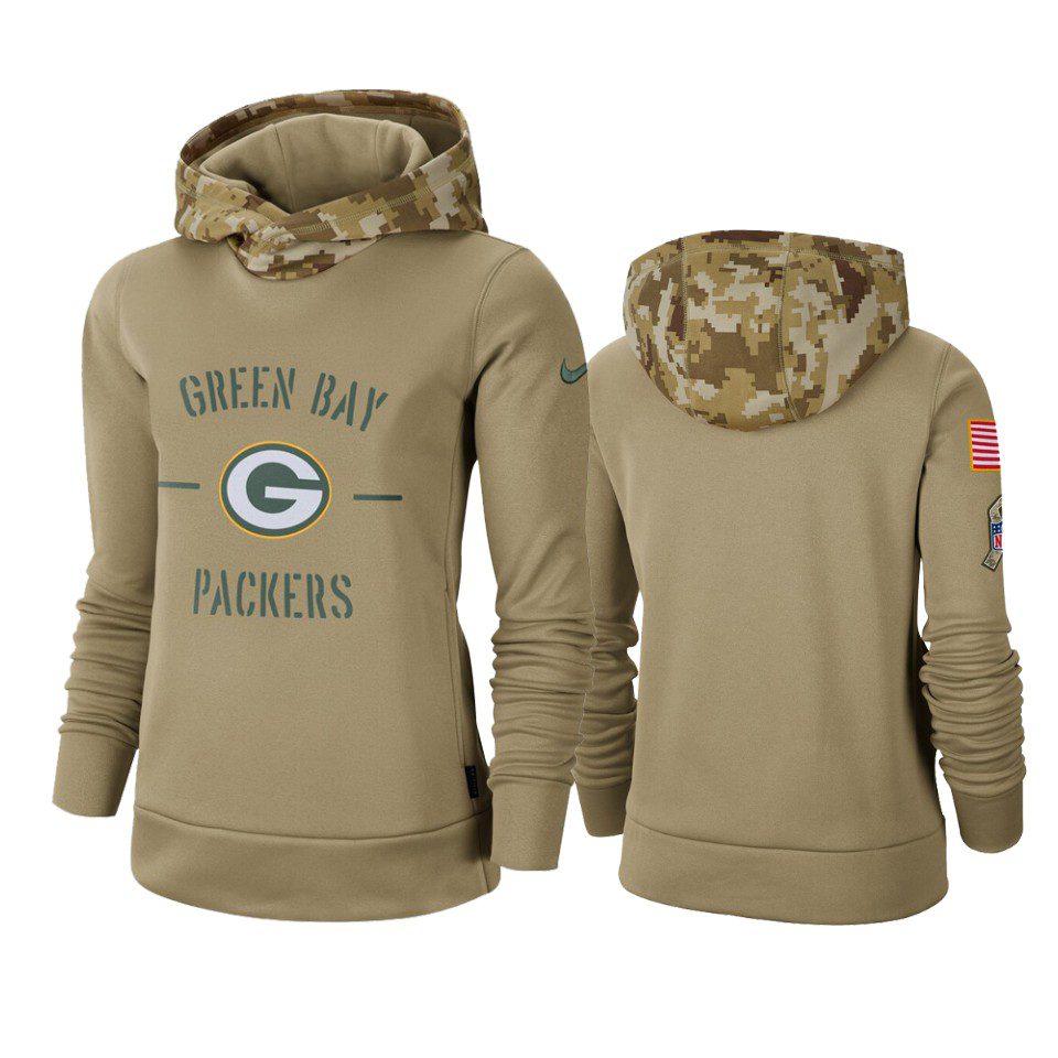 Green Bay Packers Khaki 2019 Salute to Service Therma Pullover Hoodie 1 packers khaki 2019 salute to service pullover hoodie