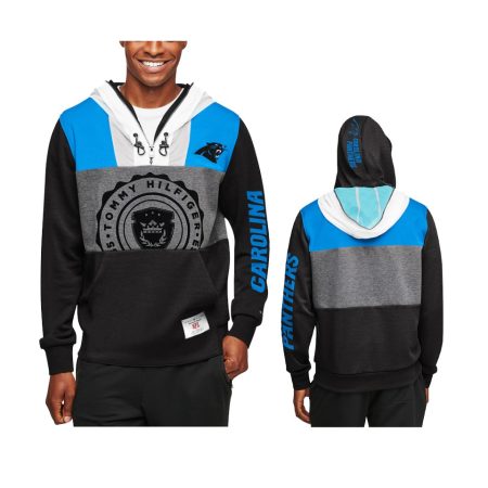 Carolina Panthers Black Charcoal Pinnacle Pullover Hoodie