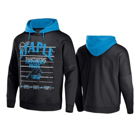 Carolina Panthers Black Staple Throwback Vintage Wash Hoodie