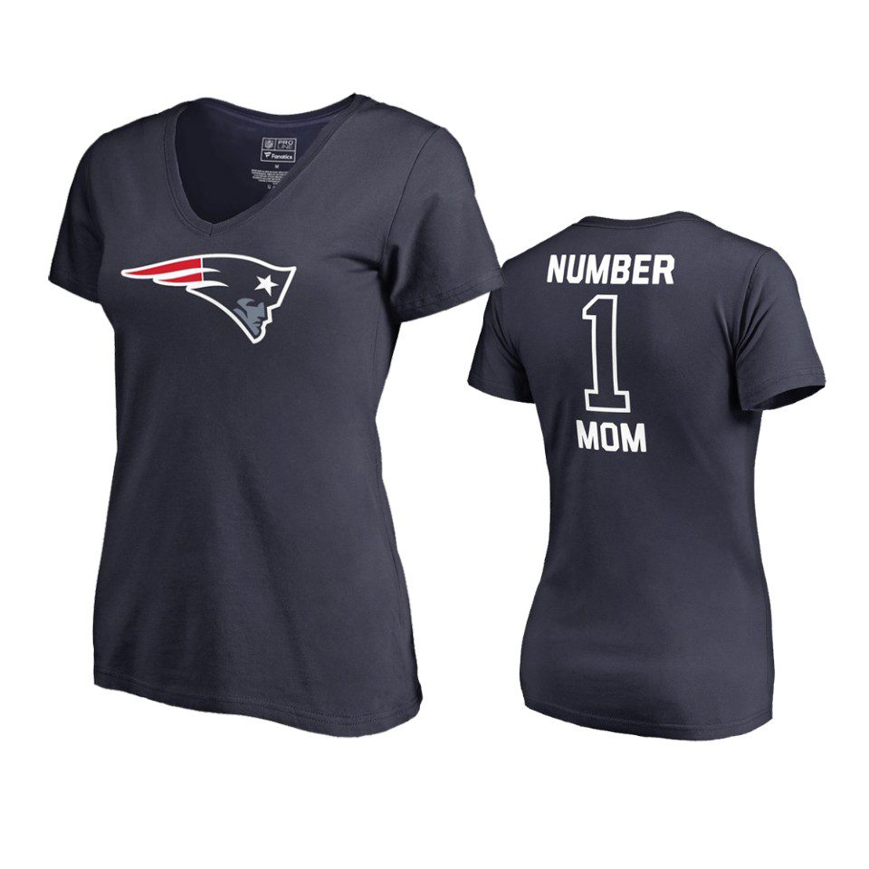 New England Patriots Navy Mother's Day #1 Mom T-Shirt 1 patriots navy number one mom t shirt