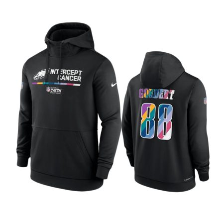 Men's Philadelphia Eagles Dallas Goedert Black Therma 2022 NFL Crucial Catch Hoodie