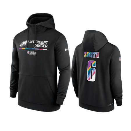 Men's Philadelphia Eagles DeVonta Smith Black Therma 2022 NFL Crucial Catch Hoodie