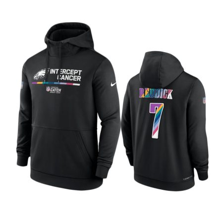 Men's Philadelphia Eagles Haason Reddick Black Therma 2022 NFL Crucial Catch Hoodie