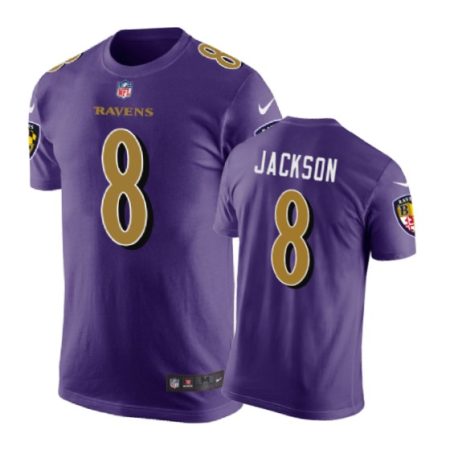 Baltimore Ravens #8 Lamar Jackson Color Rush Nike T-Shirt - Men's