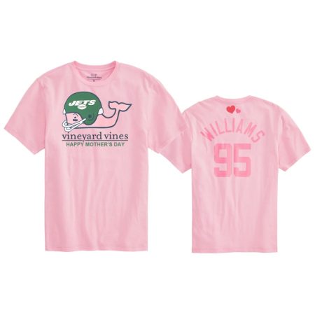 Women's New York Jets Quinnen Williams Pink 2020 Mother's Day T-Shirt