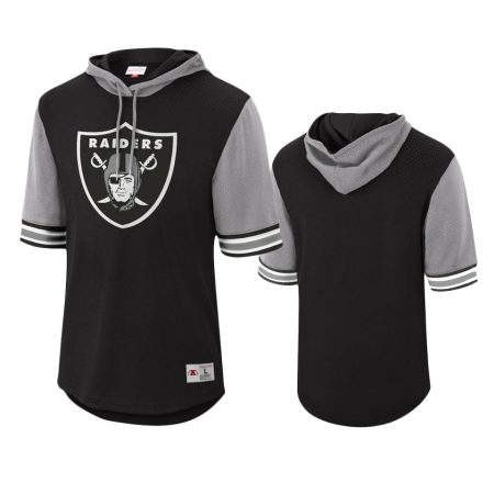 Las Vegas Raiders Black Buzzer Beater Mesh Pullover Hoodie