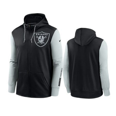 Las Vegas Raiders Black Mascot Performance Full-Zip Hoodie