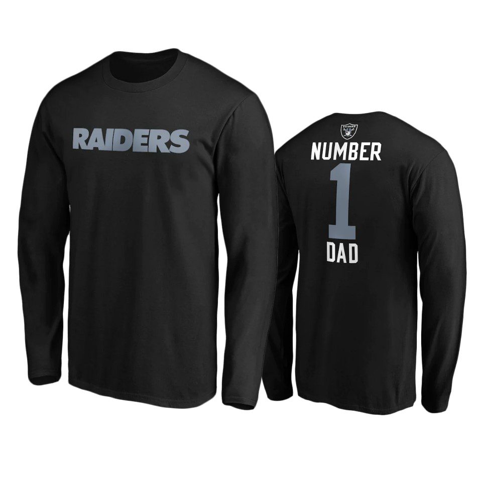 Las Vegas Raiders Black #1 Dad Long Sleeve T-Shirt 1 raiders black number 1 dad long sleeve t shirt