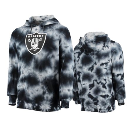 Las Vegas Raiders Black Tie-Dye Pullover Hoodie