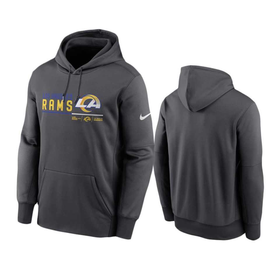 Los Angeles Rams Anthracite Prime Logo Name Split Hoodie 1 rams anthracite prime logo name split hoodie