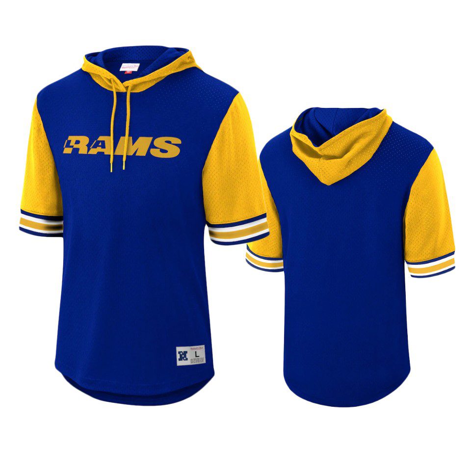 Los Angeles Rams Royal Buzzer Beater Mesh Pullover Hoodie 1 rams royal buzzer beater mesh hoodie