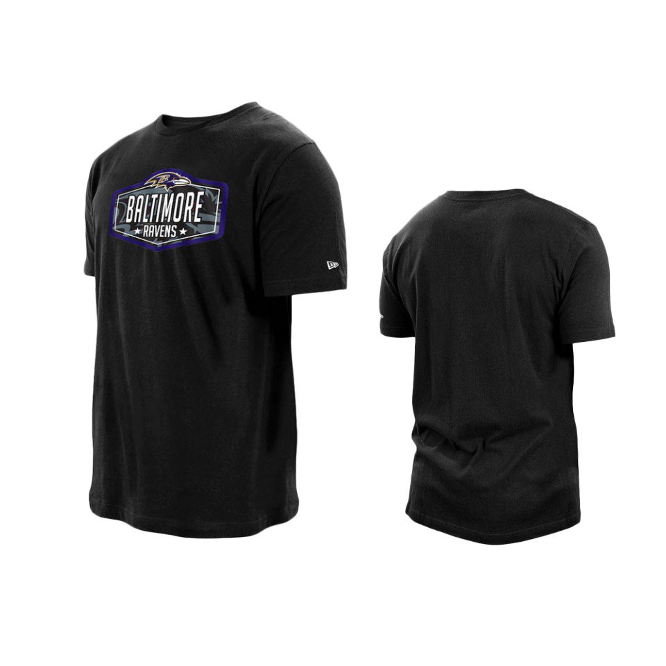 Baltimore Ravens Black 2021 NFL Draft Hook T-Shirt 1 ravens black 2021 nfl draft hook t shirt
