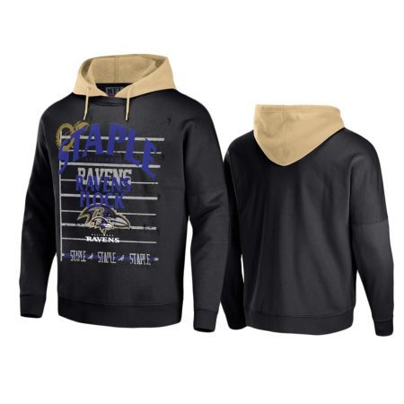 Baltimore Ravens Black Staple Throwback Vintage Wash Hoodie