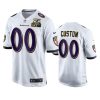 Baltimore Ravens Custom White 2X Super Bowl Champions Patch Game Jersey 2 ravens custom white 2x super bowl champions patch game jersey