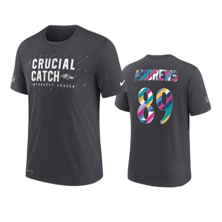 Baltimore Ravens Mark Andrews Charcoal 2021 NFL Crucial Catch T-Shirt