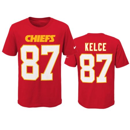 Chiefs #87 Travis Kelce Red Player Pride T-Shirt - Youth