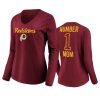 Women's Washington Redskins Burgundy Mother's Day #1 Mom Long Sleeve T-Shirt 3 redskins number one mom burgundy t shirt