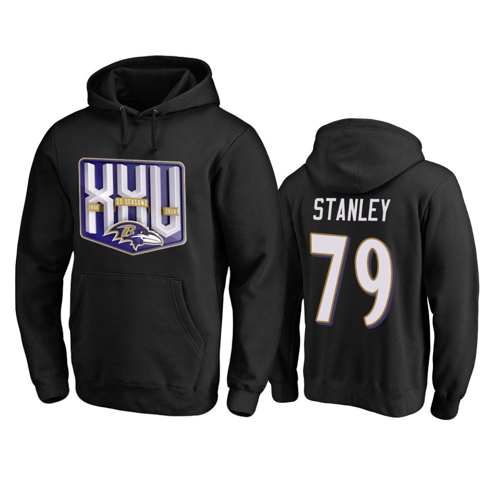 Ronnie Stanley Baltimore Ravens Black 25th Season Pullover Hoodie 1 ronnie stanley ravens black 25th season pullover hoodie