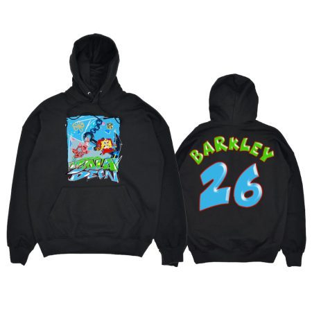 Men's NFL Junk Food Saquon Barkley Giants SpongeBob x King Saladeen Black Teams Pullover Hoodie